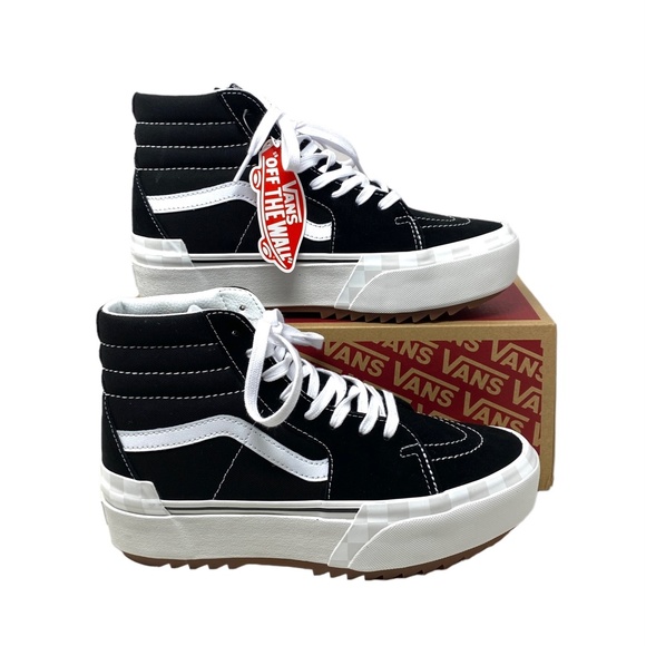 VANS Sk8-Hi Stacked Sneakers Women Size Platform Suede Canvas Shoes VN0A4BTW5ZN - Picture 5 of 9